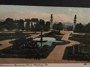 Postcard 1908 View of Highlands Park in Pittsburg, PA.       T4