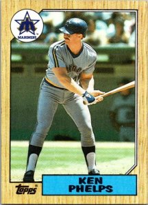 1987 Topps Baseball Card Ken Phelps Seattle Mariners sk3337