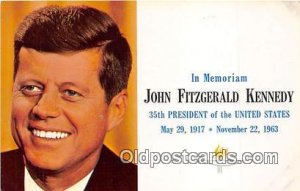 Memoriam John Fitzgerald Kennedy May 29, 1917-Nov 22, 1963 Unused 