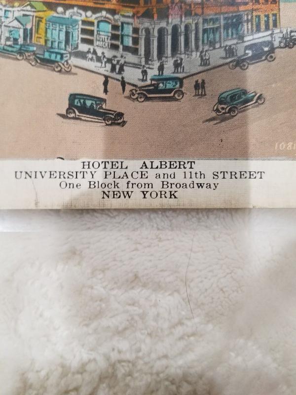 Antique/Vintage Postcard from New York, Hotel Albert