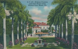Widener Fountain and Club House Lawn Hialeah Park Miami FL Florida pm 1947 Linen