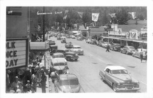 1950s Guerneville California Sonoma Marquee autos RPPC Postcard 26-512