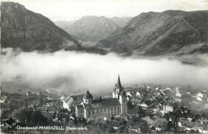 Gnadenort Mariazell Austria fog panorama photo postcard