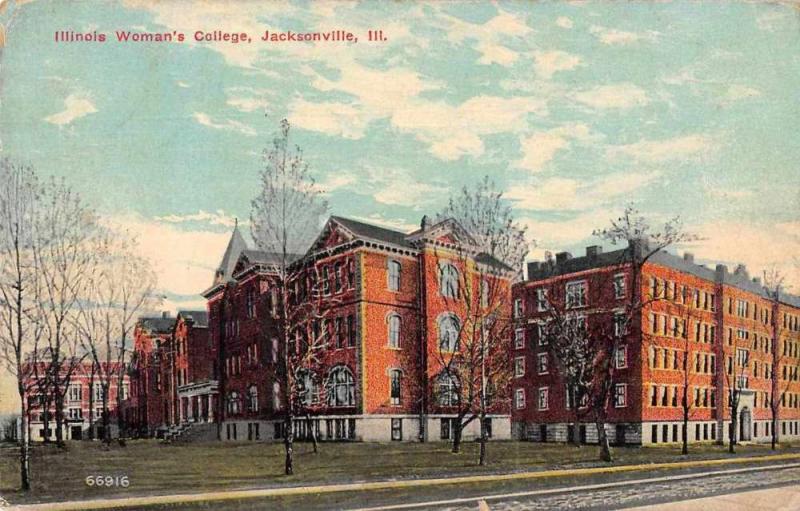 Jacksonville Illinois Womans College Scenic View Vintage Postcard J926434