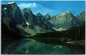 VINTAGE POSTCARD MORAINE LAKE AND VALLEY OF THE TEN PEAKS ALBERTA CANADA