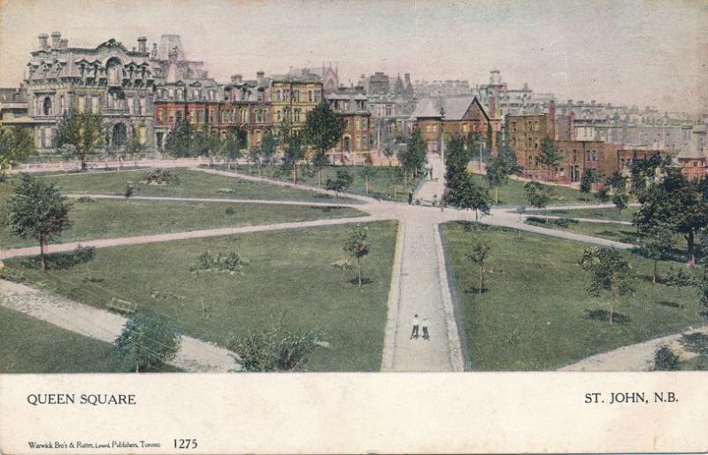 Queen Square at Saint John NB, New Brunswick, Canada - pm 1906