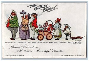 Milwaukee Wisconsin WI Postcard The Wurst Family Sausage 1913 Posted Antique