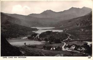 Snowdon Wales UK Capel Curig Birdseye View Real Photo Antique Postcard K98132