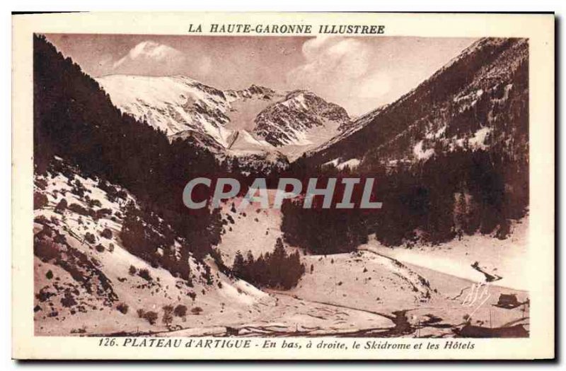 Old Postcard Haute Garonne Illustree Plateau Artigue In the bottom right Skid...