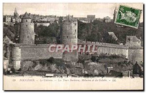 Old Postcard The Fougeres Chateau Les Tours Surienne Melusine and Goblin