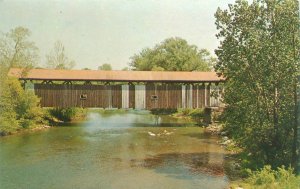 Mercer County Pennsylvania  Covered Bridge Chrome Postcard Unused