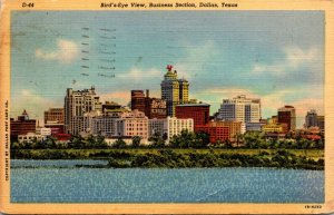 Texas Dallas Buisiness Section Birds Eye View 1946 Curteich