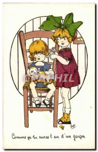 Old Postcard Illustrator Like that you have the & # 39air d & # 39un boy (chi...