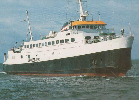 Spodsbjerg Scandanavian Denmark Ferry Ship Postcard