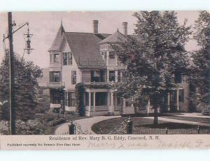 Pre-1907 REV. MARY B.G. EDDY HOME Concord New Hampshire NH Q2273