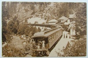 VINTAGE POSTCARD THE LIMITED AT SHASTA SPRINGS CALIFORNIA RAILROAD railway train