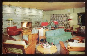 h08 - HALIBURTON Ontario Postcard 1960s Deer Lodge Interior