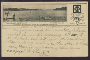 Wisconsin Boys Camp,Phantom Lake,WI Postcard 