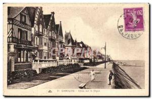 Old Postcard Cabourg Villas on the dike