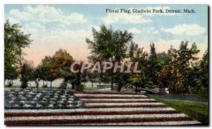 Postcard Old Floral Flag Gladwin Park Detroit Mich