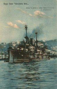 Italian Royal Navy Cruiser 'Benedetto Brin' - WWI  c1910s