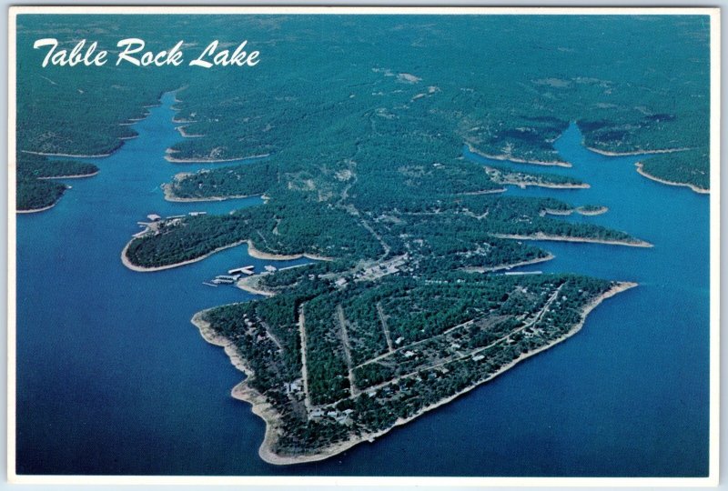 c1980s Table Rock Lake, MO Aerial Indian Point Resort 4x6 PC Silver Dollar M51