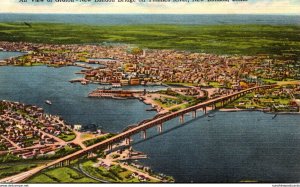 Connecticut New London Aerial VIew Of Groton New London Bridge On Thames River