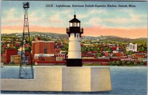 Postcard LIGHTHOUSE SCENE Duluth Minnesota MN AM2079