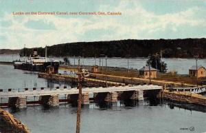 Cornwall Ontario Canada Locks on the Cornwall Canal Antique Postcard J66226