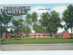 Unused Linen DIXIELAND MOTEL Irwinton Georgia GA M5917