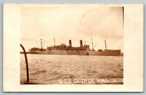 RPPC WW1  US Navy USS George Washington  Postcard