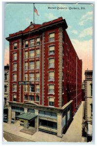 1912 Hotel Quincy Exterior Building Quincy Illinois IL Vintage Antique Postcard