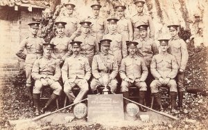 British Soldier's H. Company 2nd Lincolnshire Regiment, Real Photo Postcard