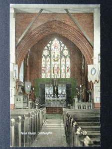 Sussex LITTLEHAMPTON Parish Church Interior & Pulpit c1906 Postcard by Valentine