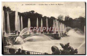 Postcard Old Versailles Fountains at the Bassin de Neptune