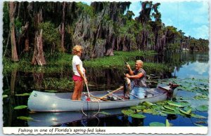 Postcard - Fishing in One of Florida's Spring-Fed Lakes, USA