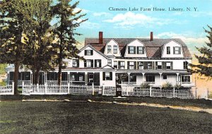 Clements Lake Farm House Liberty New York Postcard