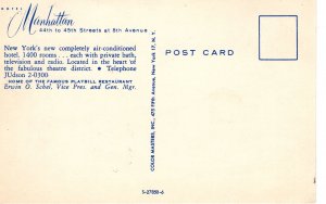 US  PC7017 HOTEL MANHATTAN, NEW YORK, NY