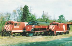 Southern Railroad Of New Jersey Locomotives U-30B #2884 F-7A #727 and GP-9 #100