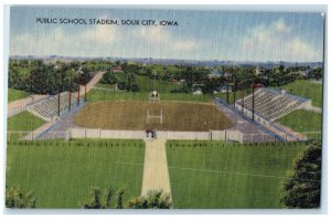 c1940's Bird's Eye View Of Public School Stadium Sioux City Iowa IA Postcard