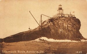 Tillamook Rock, Astoria, Oregon Lighthouse Clatsop County 1910s Antique Postcard