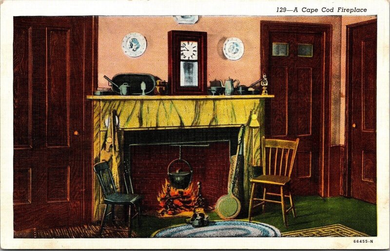 Cape Cod Fireplace Highway Route 28 South Yarmouth Mass Ma Unp Postcard 