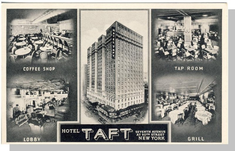 New York City, NY Postcard,Hotel Taft,Lobby/Grill/Tap/Coffee Shop