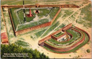 Aerial View, Fort San Carlos, Fort Barrancas, Pensacola FL Vintage Postcard V48