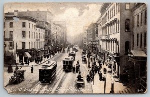 Main Street   Springfield  Massachusetts Postcard