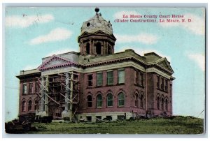 La Moure North Dakota ND Postcard La Moure County Court House Construction c1910