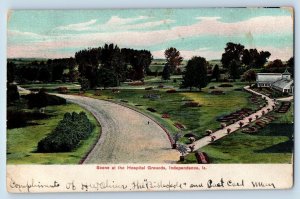 Independence Iowa Postcard Scene Hospital Grounds Exterior c1907 Vintage Antique