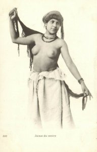 PC CPA ETHNIC NUDE FEMALE, DANSE DU VENTRE, VINTAGE POSTCARD (b19009)