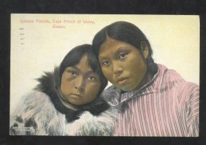 CAPE PRINCE OF WALES ALASKA ESKIMO FRIENDS NATIVE AMERICANS OLD POSTCARD