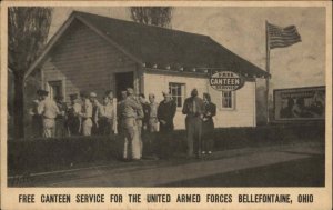 BELLEFONTAINE OH US Armed Forces Canteen WORLD WAR II Old Postcard